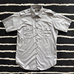 Pilot-style shirt in steel grey - made in 🇨🇦